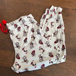 Bulldog Christmas themed pajama pants available in L, XL , 2X